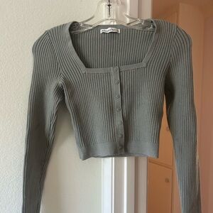 Abercrombie and Fitch Ribbed Square Neck Crop Sweater top. Size XS.
